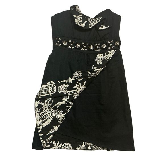 Lilly Pulitzer Crystal Black Strapless Mini Dress Size 4 Late Night Toile Print - Picture 3 of 7